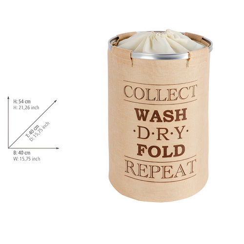 Thumbnail - WENKO Wäschesammler, 68 l, Polyester/Polypropylen/Aluminium, beige