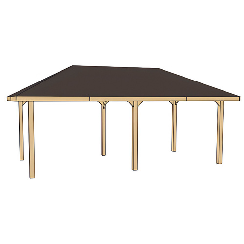 Thumbnail - WEKA Carport »651«, Außenmaß BxT: 584 x 333 cm, grün - braun
