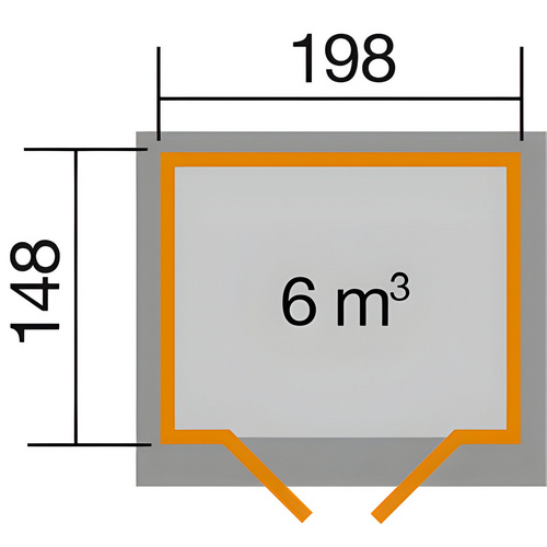 WEKA Ferienhaus »325 Gr.1«, Holz, BxHxT: 222 x 223 x 192 cm (Außenmaße inkl. Dachüberstand) - beige |  Holz  |  2,93 m²