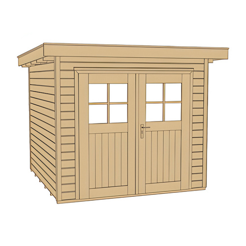 WEKA Ferienhaus »227 Gr.1«, Holz, BxHxT: 225 x 217 x 209 cm (Außenmaße inkl. Dachüberstand) - beige |  Holz  |  4,29 m²