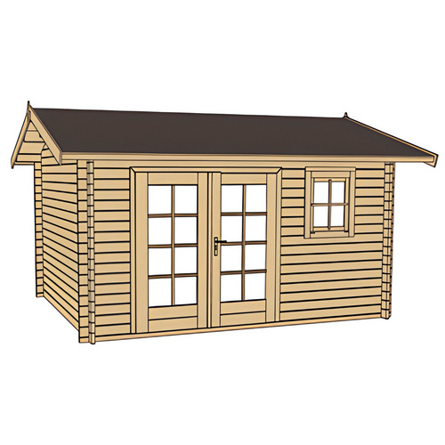 Thumbnail - WEKA Gartenhaus »163 Gr.3«, Holz, BxHxT: 450 x 257 x 250 cm (Außenmaße inkl. Dachüberstand) - beige