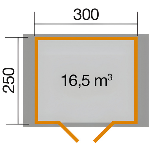 WEKA Ferienhaus »132 A Gr.2«, Holz, BxHxT: 342 x 251 x 250 cm (Außenmaße inkl. Dachüberstand) - beige |  Holz  |  7,5 m²