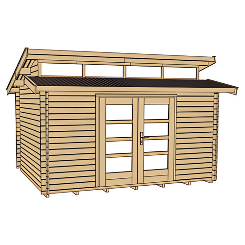 Thumbnail - WEKA Gartenhaus »158 Gr.2«, Holz, BxHxT: 430 x 281 x 300 cm (Außenmaße inkl. Dachüberstand) - beige