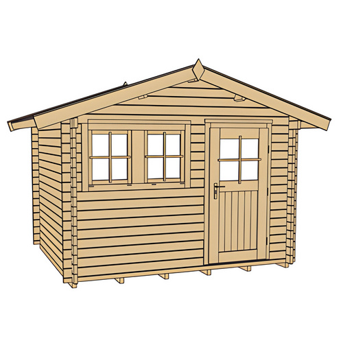 Thumbnail - WEKA Gartenhaus »139 Gr.3«, Holz, BxHxT: 380 x 262 x 380 cm (Außenmaße inkl. Dachüberstand) - beige