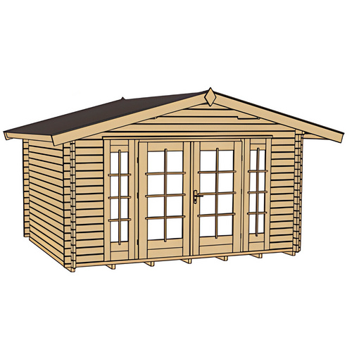 Thumbnail - WEKA Gartenhaus »137 Gr.2«, Holz, BxHxT: 460 x 262 x 380 cm (Außenmaße inkl. Dachüberstand) - beige
