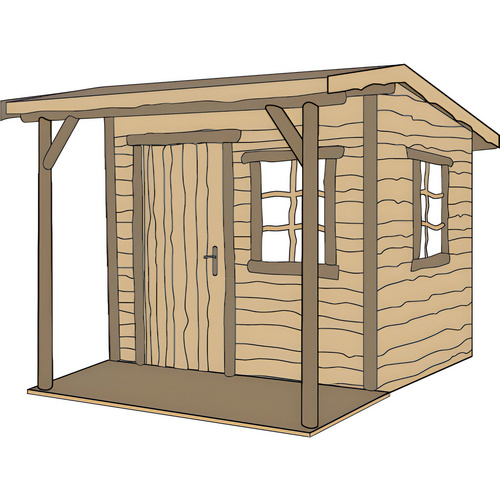 WEKA Ferienhaus »820 Gr.1«, Holz, BxHxT: 287 x 251 x 174 cm (Außenmaße inkl. Dachüberstand) - beige |  Holz  |  4,21 m²