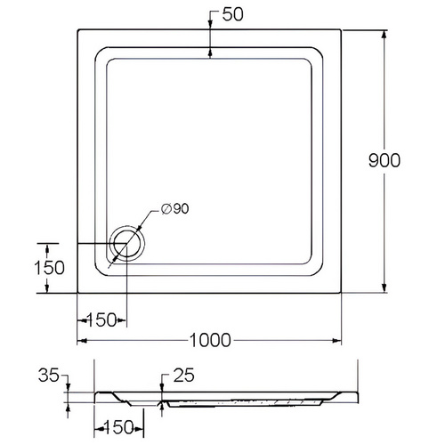 Thumbnail - OTTOFOND Duschwanne »Aruba«, BxT: 90 x 100 cm, weiß - weiss