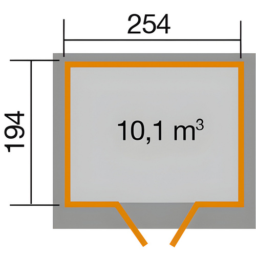 WEKA Ferienhaus »325 Gr.3«, Holz, BxHxT: 278 x 223 x 194 cm (Außenmaße inkl. Dachüberstand) - beige |  Fichte  |  4,93 m²