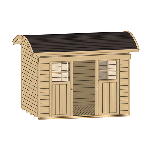 Thumbnail - WEKA Gartenhaus »Schiebetürhaus 228«, Holz, BxT: 344 x 241 cm (Außenmaße inkl. Dachüberstand) - beige