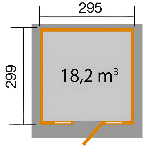 WEKA Ferienhaus »Panorama 172 Gr.2«, Holz, BxHxT: 319 x 216 x 342 cm (Außenmaße inkl. Dachüberstand) - beige |  Holz  |  8,82 m²