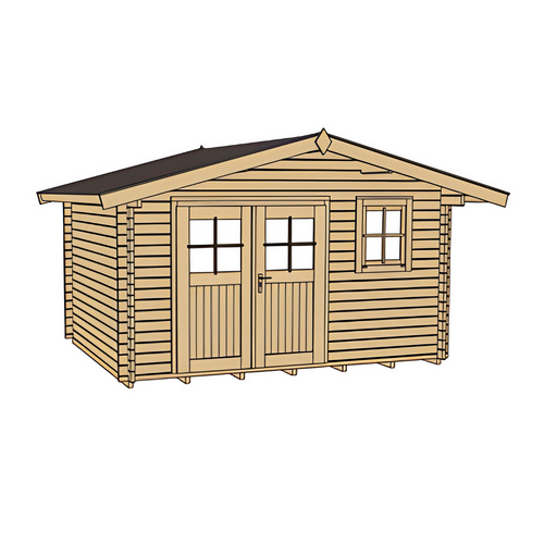 Thumbnail - WEKA Gartenhaus »136 Gr.2«, Holz, BxHxT: 460 x 262 x 380 cm (Außenmaße inkl. Dachüberstand) - beige