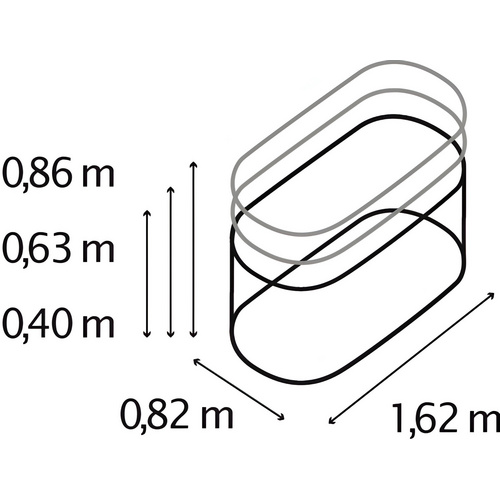 Thumbnail - VITAVIA Hochbeet »Terra 858«, BxHxL: 82,1 x 85,8 x 162,1 cm, Zincalume® - silberfarben