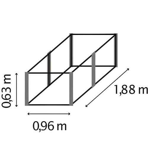 Thumbnail - VITAVIA Hochbeet »Meta 630«, BxHxL: 96,2 x 63,2 x 187,7 cm, Zincalume® - grau