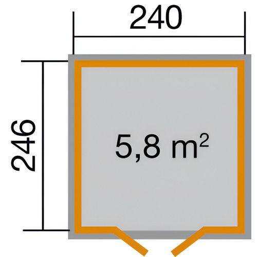 WEKA Ferienhaus »Schwedenhaus Gr. 3«, Holz, BxHxT: 277 x 230 x 246 cm (Außenmaße inkl. Dachüberstand) - grau |  Fichte  |  5,9 m²