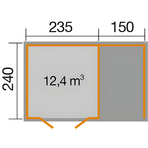 WEKA Ferienhaus »179 A Gr.1«, Holz, BxHxT: 430 x 224 x 241 cm (Außenmaße inkl. Dachüberstand) - beige |  Holz  |  9,28 m²