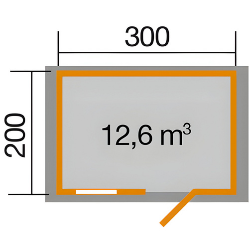 WEKA Ferienhaus »Premium«, Holz, BxHxT: 380 x 262 x 200 cm (Außenmaße inkl. Dachüberstand) - beige |  Holz  |  6 m²
