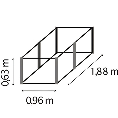 Thumbnail - VITAVIA Hochbeet »Meta 630«, BxHxL: 96,2 x 63 x 187,7 cm, Zincalume® - grau | schwarz