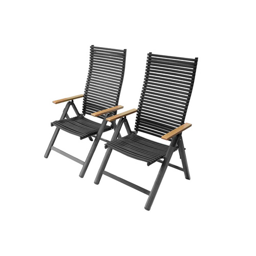 LECO Gartenstuhl »JUNO«, 2er-Set, max. Belastung 220 kg - grau