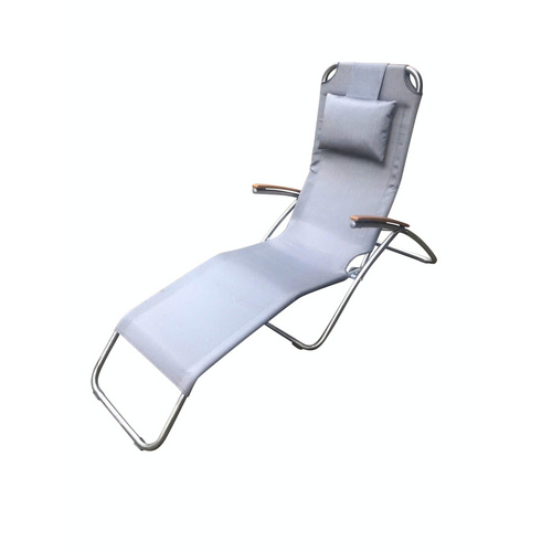 LECO Sonnenliege »ELEGANCE«, BxLxH: 65 x 177 x 109 cm - grau