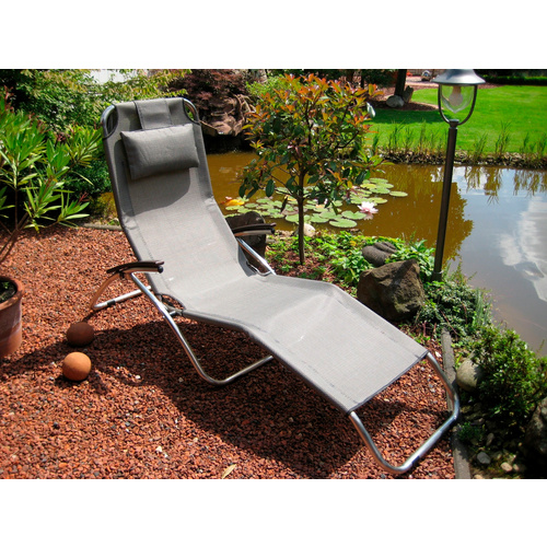 Thumbnail - LECO Sonnenliege »ELEGANCE«, BxLxH: 65 x 177 x 109 cm - grau