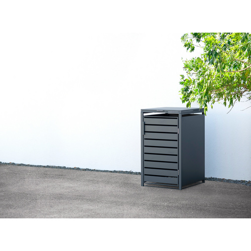 Thumbnail - Westmann Mülltonnenbox »Kubus«, BxHxT: 68 x 116 x 80 cm, für 1 x 240 L Mülltonne, Stahl - grau