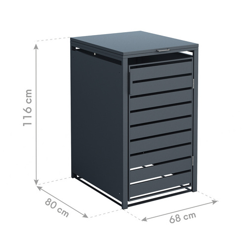 Thumbnail - Westmann Mülltonnenbox »Kubus«, BxHxT: 68 x 116 x 80 cm, für 1 x 240 L Mülltonne, Stahl - grau