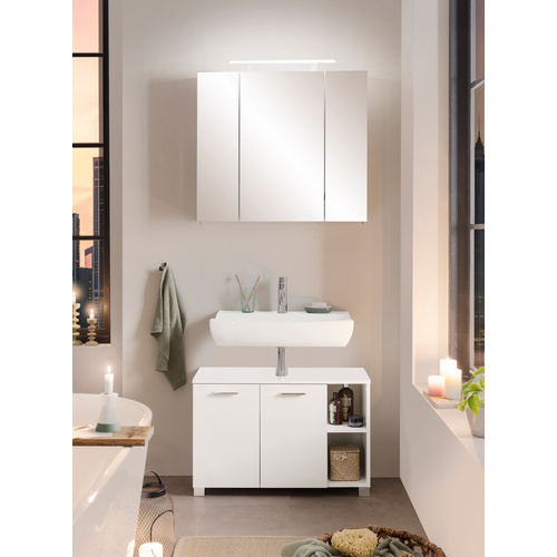 Thumbnail - SCHILDMEYER Waschbeckenunterschrank »Dorina «, BxH: 79,8 x 52,8 cm, weiß glanz - weiss