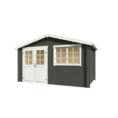 LASITA MAJA Gartenhaus »Axel«, BxHxT: 415,1 x 245,1 x 250 cm (Außenmaß inkl. Dachüberstand), grüngrau - gruen |  Holz
