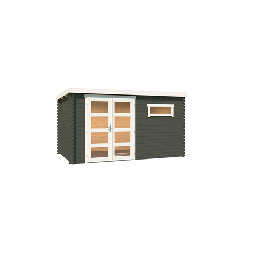 LASITA MAJA Gartenhaus »Augusta«, BxHxT: 400 x 216,6 x 254,9 cm (Außenmaß inkl. Dachüberstand), grüngrau - gruen |  Holz