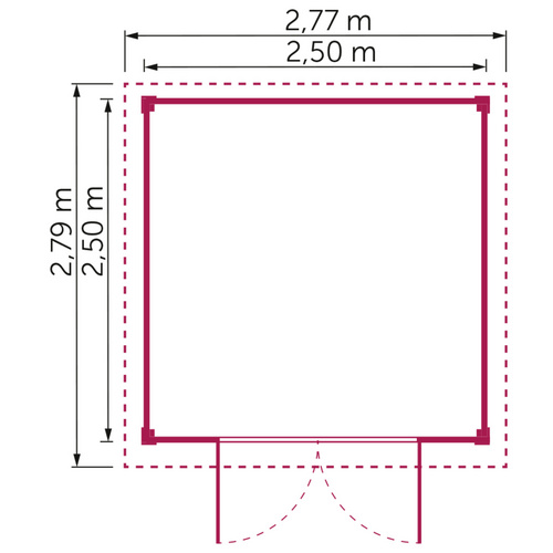 Gartenhaus »Rom«, Holz, BxHxT: 277 x 211 x 279 cm (Außenmaß inkl. Dachüberstand) - grau |  Fichte  |  6,3 m²