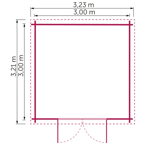 Gartenhaus »Mailand«, Holz, BxHxT: 323 x 215 x 322 cm (Außenmaß inkl. Dachüberstand) - beige |  Fichte  |  9 m²