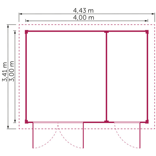 Gartenhaus »Livorno«, Holz, BxHxT: 443 x 240 x 342 cm (Außenmaß inkl. Dachüberstand) - beige | Fichte | 12 m² Gartenhaus »Livorno«, Holz, BxHxT: 443 x 240 x 342 cm (Außenmaß inkl. Dachüberstand) - beige | Fichte | 12 m²