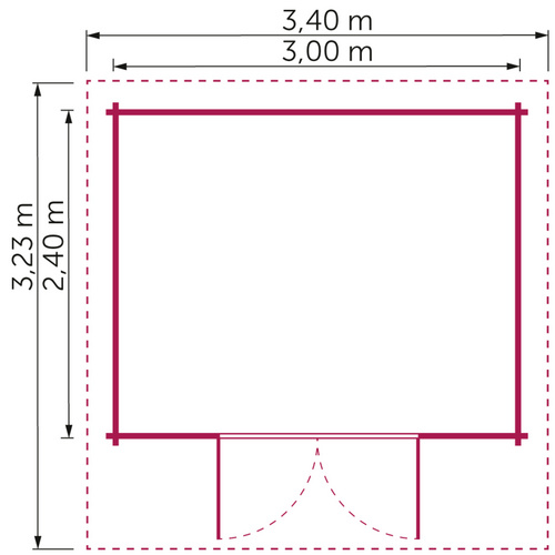 Gartenhaus »La Spezia«, Holz, BxHxT: 340 x 254 x 343 cm (Außenmaß inkl. Dachüberstand) - beige |  Fichte  |  7,2 m²