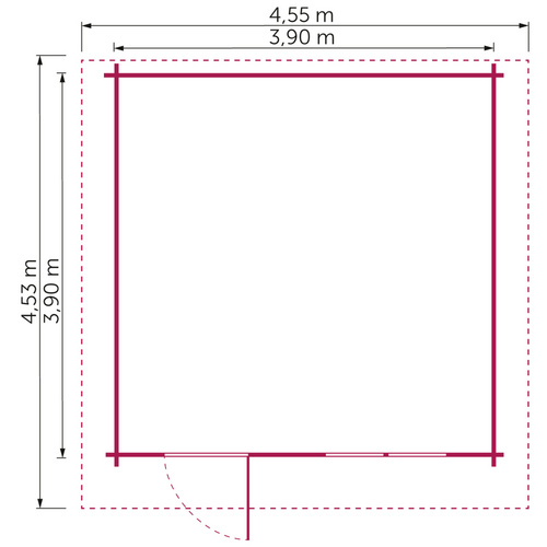 Gartenhaus »Bologna«, Holz, BxHxT: 456 x 265 x 453 cm (Außenmaß inkl. Dachüberstand) - beige |  Fichte  |  15,2 m²