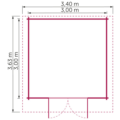 Gartenhaus »Verona«, Holz, BxHxT: 340 x 254 x 363 cm (Außenmaß inkl. Dachüberstand) - beige |  Fichte  |  9 m²
