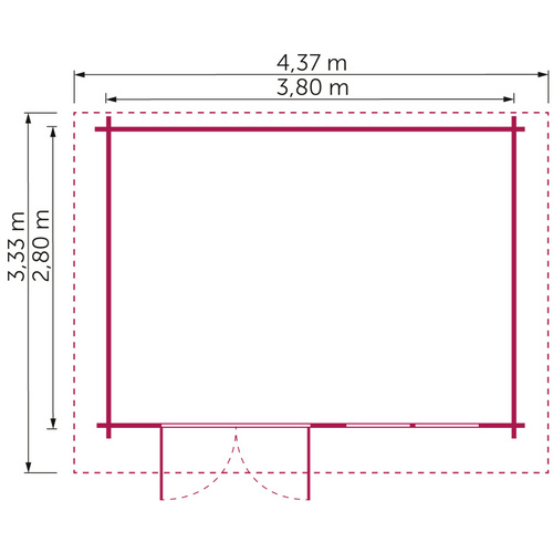 Gartenhaus »Florenz«, Holz, BxHxT: 439 x 264 x 333 cm (Außenmaß inkl. Dachüberstand) - beige |  Fichte  |  10,6 m²