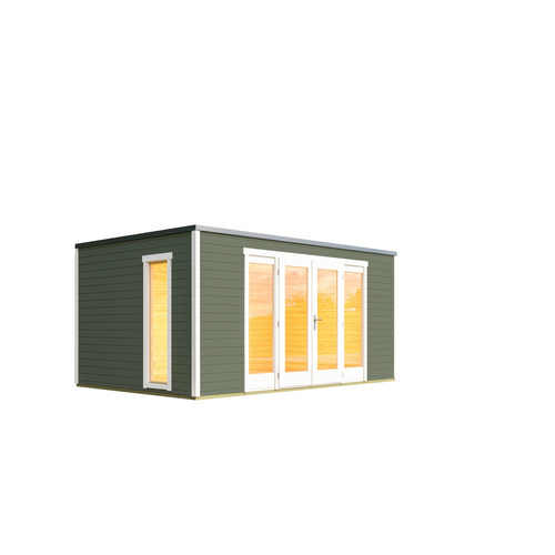 Thumbnail - LASITA MAJA Blockbohlenhaus »Palermo«, BxHxT: 450 x 222,3 x 300 cm (Außenmaß inkl. Dachüberstand), grün - gruen