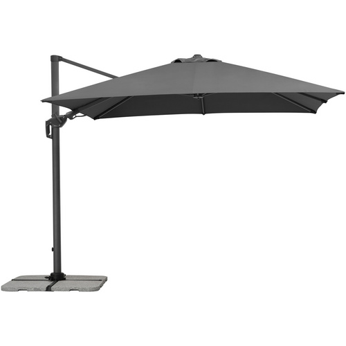 SCHNEIDER SCHIRME Ampelschirm »Rhodos Twist«, BxL: 300 x 300 cm, quadratisch, Sonnenschutzfaktor: 50+ - grau