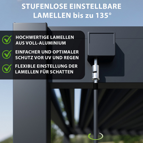 Thumbnail - weide Pergola »Deluxe«, LxB: 3 x 6 m, Aluminium, anthrazit - silberfarben