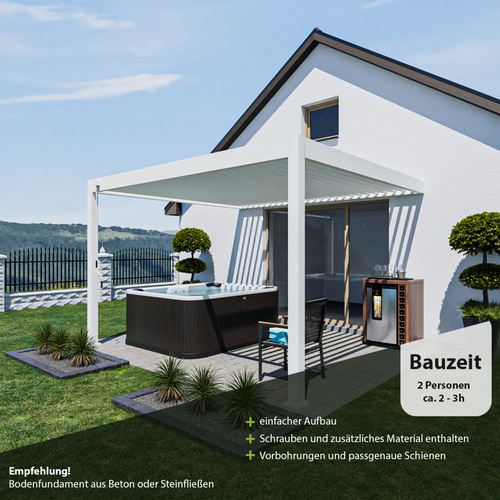 Thumbnail - weide Pergola »Deluxe«, LxB: 3,6 x 4 m, Aluminium, weiß - weiss