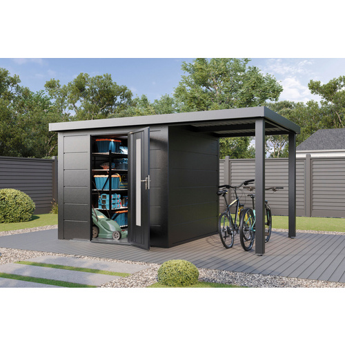 WOLFF FINNHAUS Gartenhaus »Finnhaus Style«, Thorin 3924 Anthrazit - grau