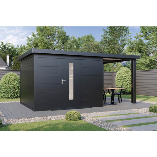 WOLFF FINNHAUS Gartenhaus »Finnhaus Style«, Thorin 5424 Anthrazit - grau