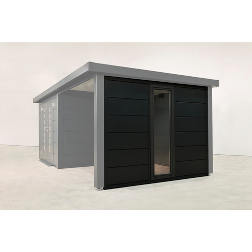 WOLFF FINNHAUS Seitenwand »Finnhaus Style«, Terrasse 24 m. Fenster, anthr - grau