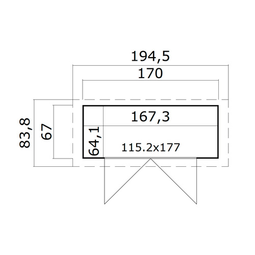 LASITA MAJA Gartenhaus »Kent«, BxHxT: 194,5 x 216,6 x 83,8 cm, (Außenmaß inkl. Dachüberstand), naturbelassen - braun |  Holz