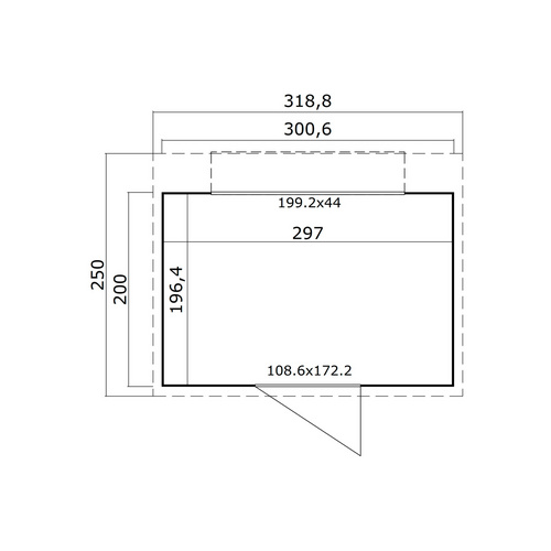 LASITA MAJA Gartenhaus »Kent«, BxHxT: 318,8 x 228 x 250 cm (Außenmaß inkl. Dachüberstand), naturbelassen - braun