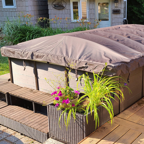Thumbnail - Canadian Spa Whirlpoolabdeckung, 5940 x 2280 cm, braun, Roll-Isolierabdeckung für 6 m Swim Spa