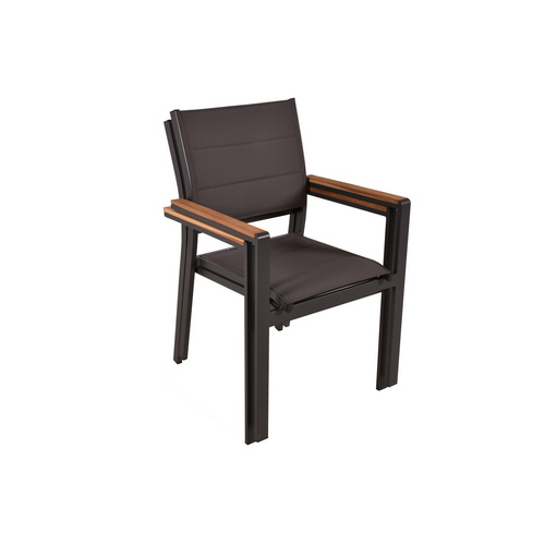 Thumbnail - GARDEN PLEASURE Stuhl-Set »Davina«, Stapelstuhl, 2er, Anthrazit, Holz, Aluminium, Kunststoff - grau