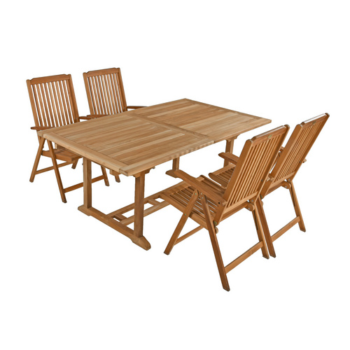 Thumbnail - GARDEN PLEASURE Tischgruppe »SOLO«, 5-tlg., Braun, Holz