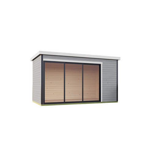 LASITA MAJA Gartenhaus »Austin«, BxHxT: 439,6 x 239,4 x 259,6 cm, (Außenmaß inkl. Dachüberstand), lichtgrau |  Holz