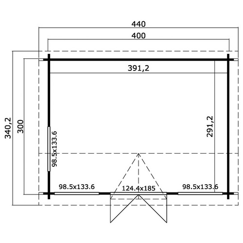 LASITA MAJA Blockbohlenhaus | Gartenhaus aus Holz | Fertighaus »Windsor«, BxHxT: 440 x 239,4 x 340,2 cm (Außenmaß inkl. Dachüberstand), grau LASITA MAJA Blockbohlenhaus | Gartenhaus aus Holz | Fertighaus »Windsor«, BxHxT: 440 x 239,4 x 340,2 cm (Außenmaß inkl. Dachüberstand), grau